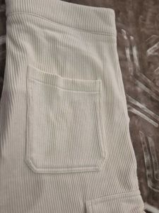 New Beige Corduroy Cargo Pants