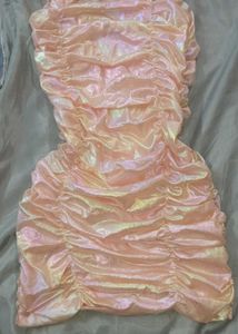 Pink Ruched Mini Dress