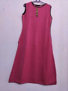 Stretchable Hot Pink Designer Kurti At Low Price