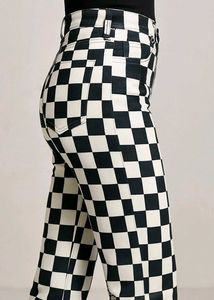 Checkered Flare Jeans