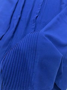 Navy Blue Pleated Top