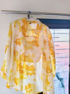 Yellow Tank Top With Overshirt