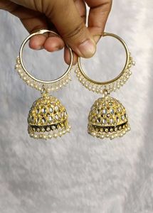 Party Wear Earrings Gold Colour