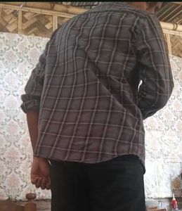 Gray Plaid Flannel Shirt