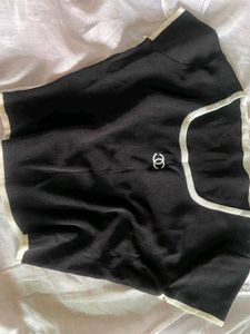 Black &amp; White Trim Top
