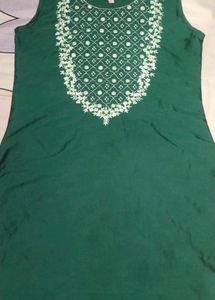 Bottle Green Silk Kurti