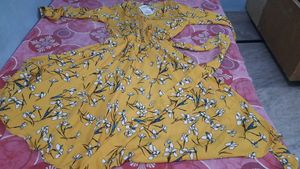 &#34;Miss Olive&#34; A Line Women Dress, Mustard Colour