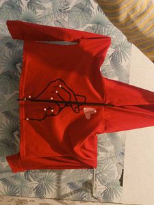 Red Graphic Print Top