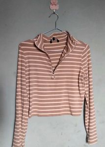 Branded khaki crop top