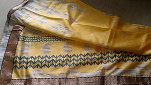 Yellow Satin Saree And Cotton Sare Combo