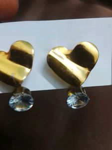 Heart &amp; Crystal Drop Earrings