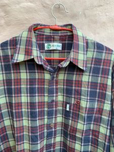 korean Vintage Plaid Flannel Shirt