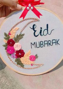 eid Mubarak Embroidery Hoop