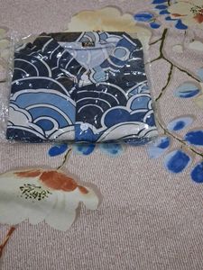 Blue Wave Print Shirt XXL