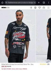 Dodge Hellcat Vintage Oversized Tee Size:M