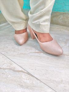 3 Inch Sparkly Peach Heels