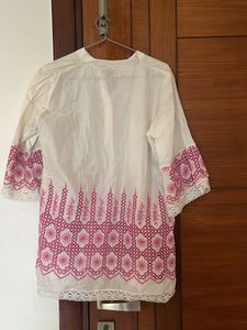 Embroidered White Kurta