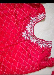 Red Embroidered Kurta Set