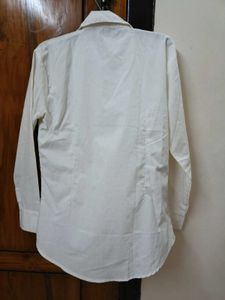 Women White Shirt And Cropped Stripped Top