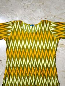 Ethnic Print Yellow Kurta