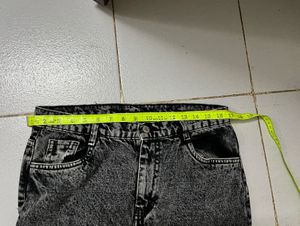 Grey Denim Cargo Pants