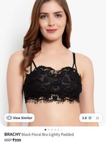 Black Floral Lace Bra