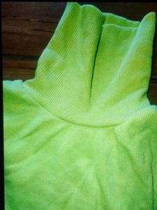 Green Turtleneck Long Sleeve Top