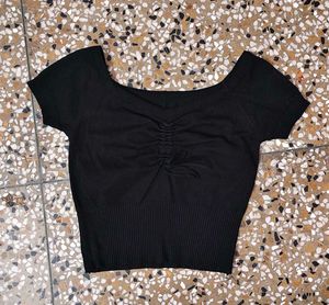 Wide Leg Jeans And Black Top Combo