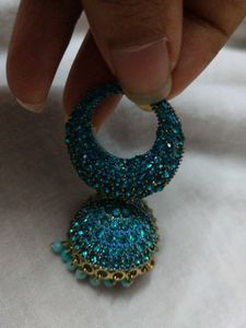 Blue Jhumka Earrings