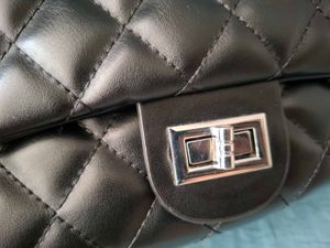 Chanel Inspired Black Quilted Jumbo Sling