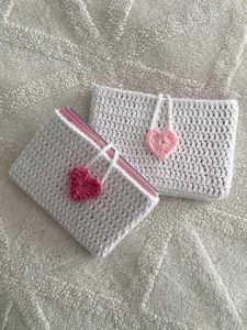 Crochet Heart Pouches
