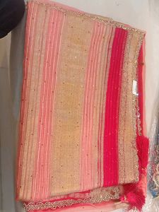 Elegant Pink & Gold Saree