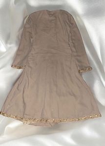 Beige Gotta Work Full Sleeve Anarkali Kurta