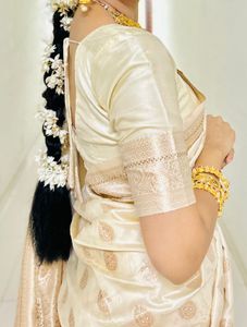 Cream Saree