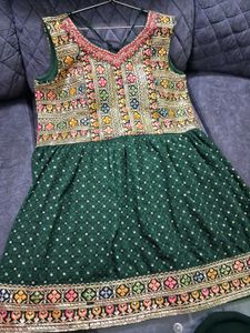 Green Embroidered Kurta Set
