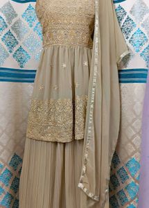 NEW Elegant Gold Embroidered Salwar Kameez