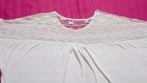 Striped Lace Crop Ti Shirt