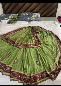 Green Embellished Saree