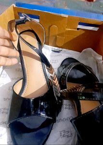 Black Denim Heels For Women