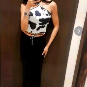 Cow Print Halter Neck Top