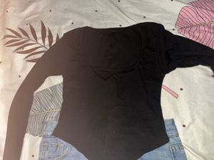 Black Corset Style Crop Top