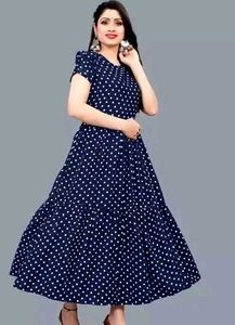 Navy Polka Dot Maxi Dress