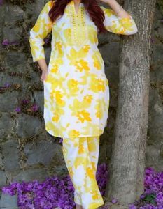Madarwa Women Pure Cotton Kurta Pant Set