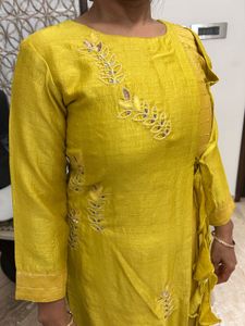Sunshine Elegance&#34; Mustard Yellow Designer Kurti