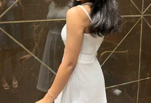 White Shiny Mini Dress For Women.