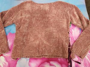 Side ribbon stylish pullover 🩷