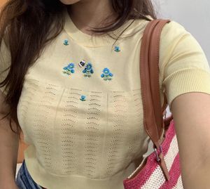 Yellow Embroidered Honey Bee Tshirt