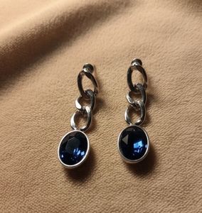 Blue Stone Drop Earrings
