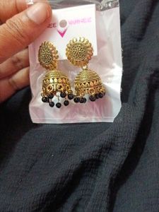 Golden Jhumka Earrings