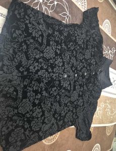 New Floral Velvet black Shirt